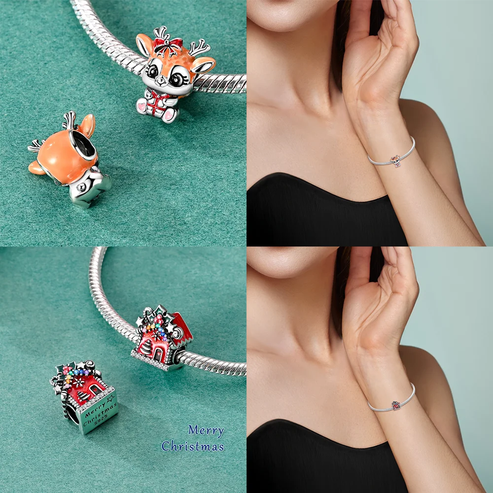 سحر 925 فضة شجرة عيد الميلاد الخرز سوار ل سحر بلاتا 925 Originales العلامة التجارية الخرز DIY بها بنفسك صنع المجوهرات الهدايا #5