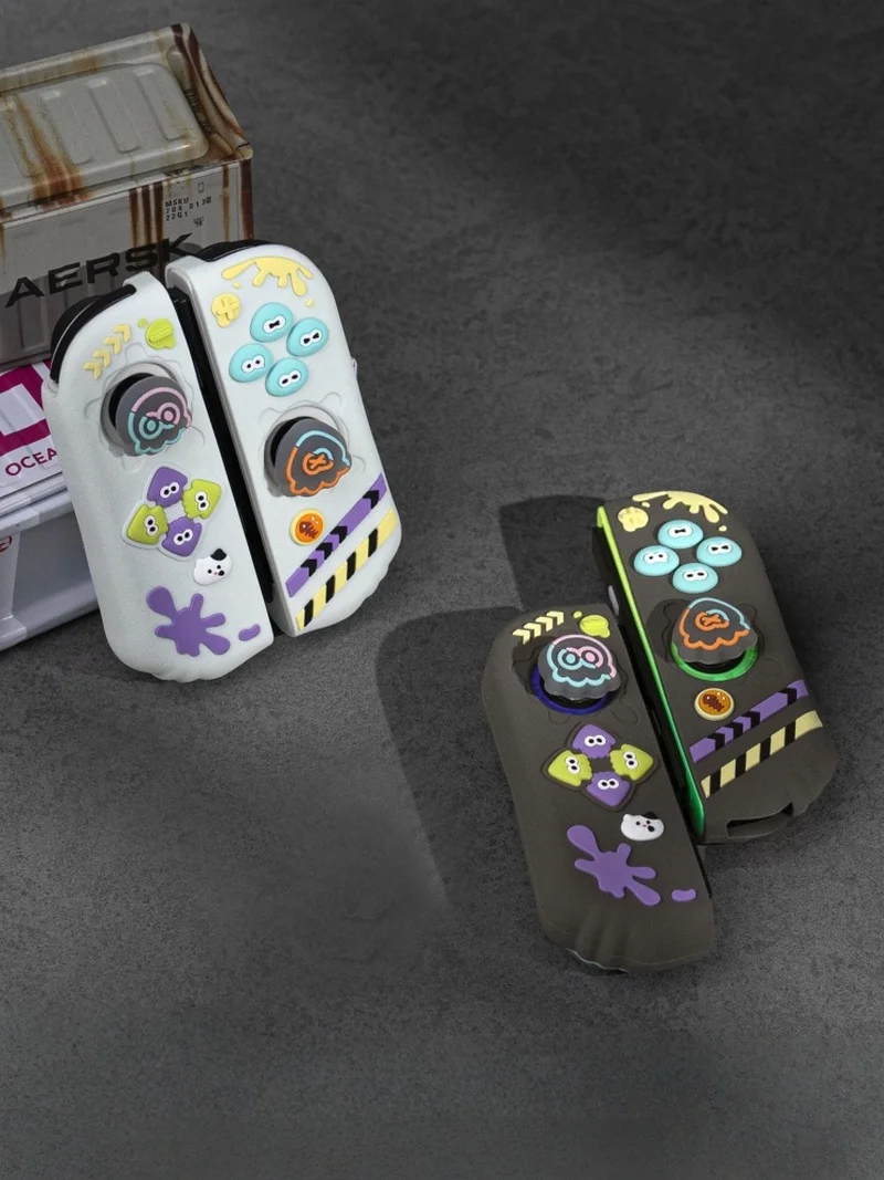 Custom Graffiti Splatoon Pattern Silicone Soft Shell For Nintendo Switch 2 Controller Protective Case, Anti-Drop Split Cover Ani - view 3
