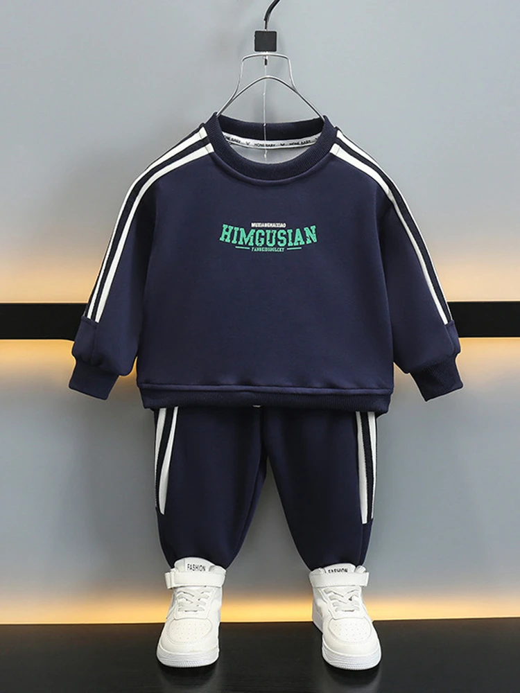 Set sportivo per neonati Primavera Felpa per bambini carina + Pantaloni da jogging 2 pezzi / set Abbigliamento per ragazzi Abiti Tuta da esterno per bambini 2-10 anni