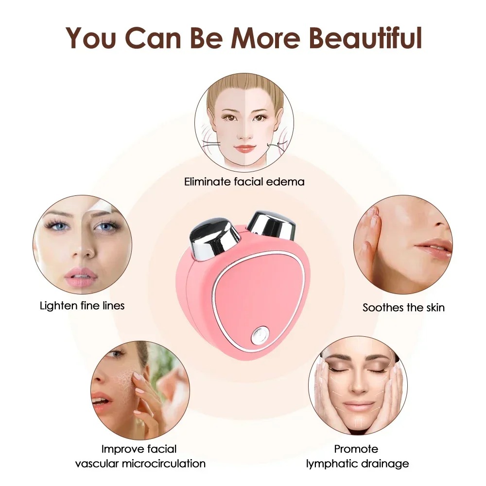 Face Lifting Roller Facial Massager 3d Ems Microcurrent Huidverstrakking Verjonging Anti Rimpel Verminderen Oedeem Schoonheidsverzorging