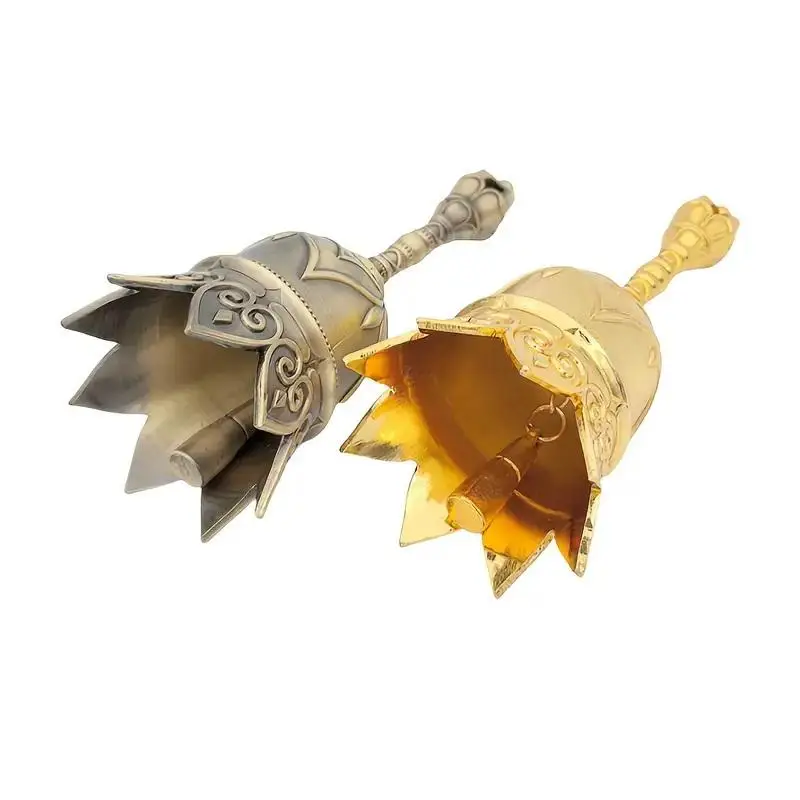 1 قطعة جرس اللوتس الأنيق خمر اليد مكرنك النحاس جرس معبد الكنيسة جرس الرجل العجوز جرس عيد الميلاد جرس معلق ديكور المنزل #4