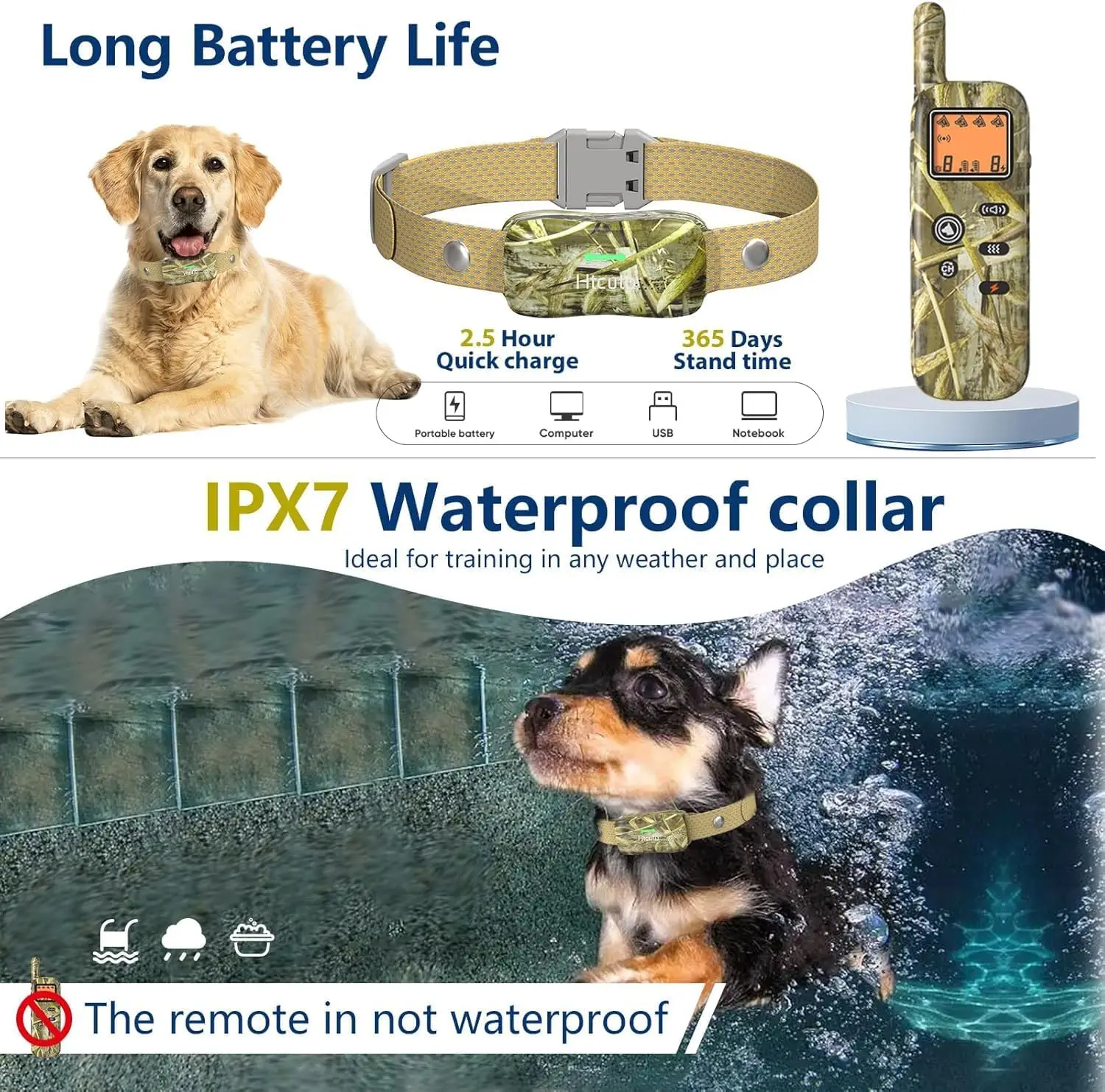 Wireless Dog Fence & Training Collar 2-in-1, 3500ft Boundary, 6000ft Remote, 4 Modes for Small Medium Large Dogs - view 6