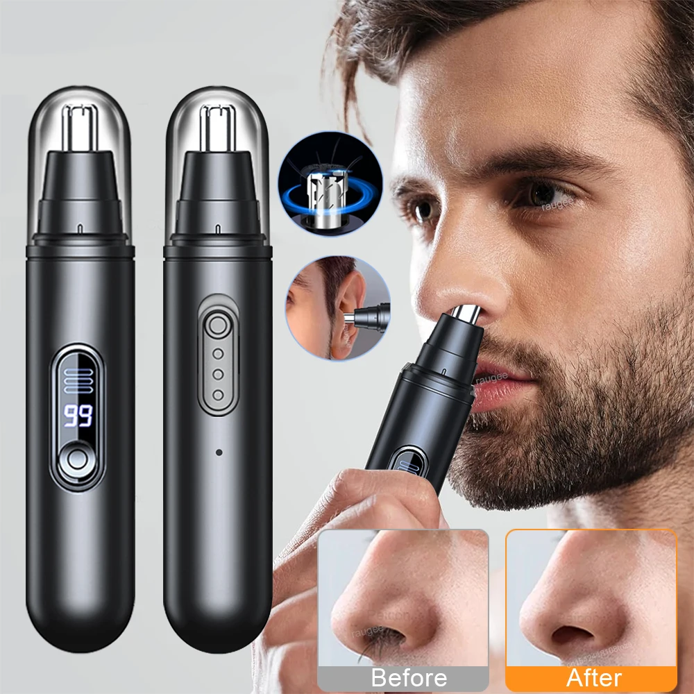 Electric Nose Hair Trimmer Rechargeable Nose Hair Clipper for Men Mini Portable Automatic Shaving Nose Eyebrow Ear Hair Remover