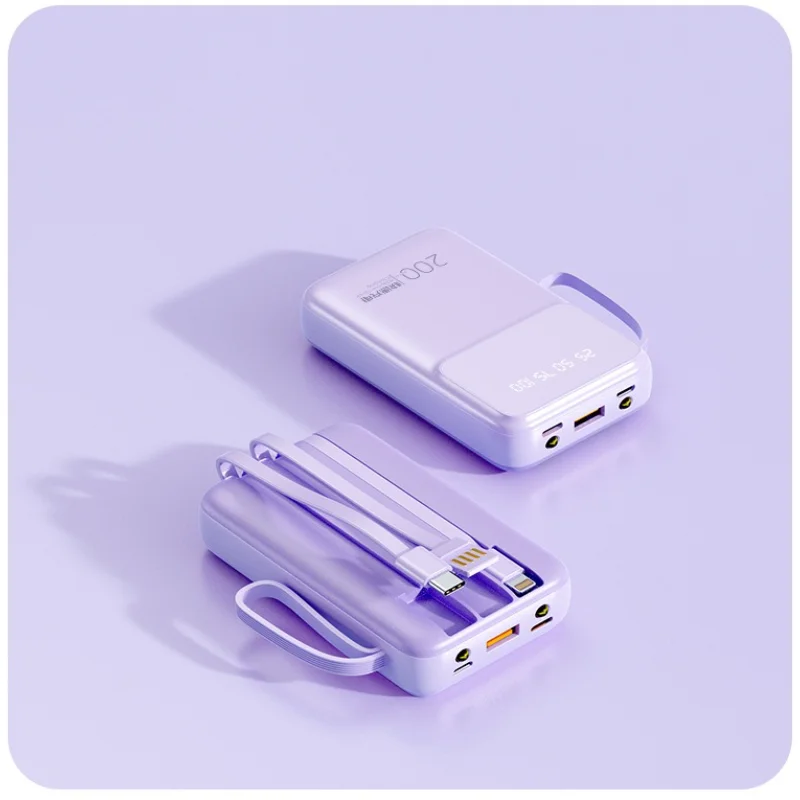 Batería externa portátil de 20000 mAh con carga rápida PD de 25 W y 3 cables. Fundas cargadoras para iPhone, Samsung y Xiaomi._voghion.com