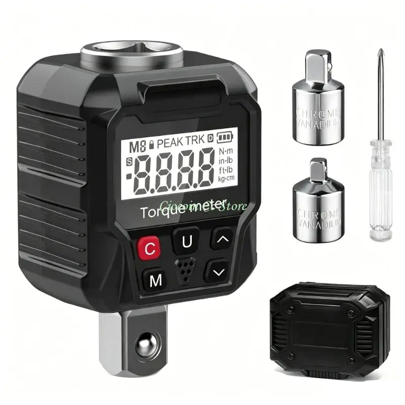 X90F LCD Torque Adapter 1/2 Square Connection with ABS Shell for Vehicle Repair, Fastener Control, and Garage Support