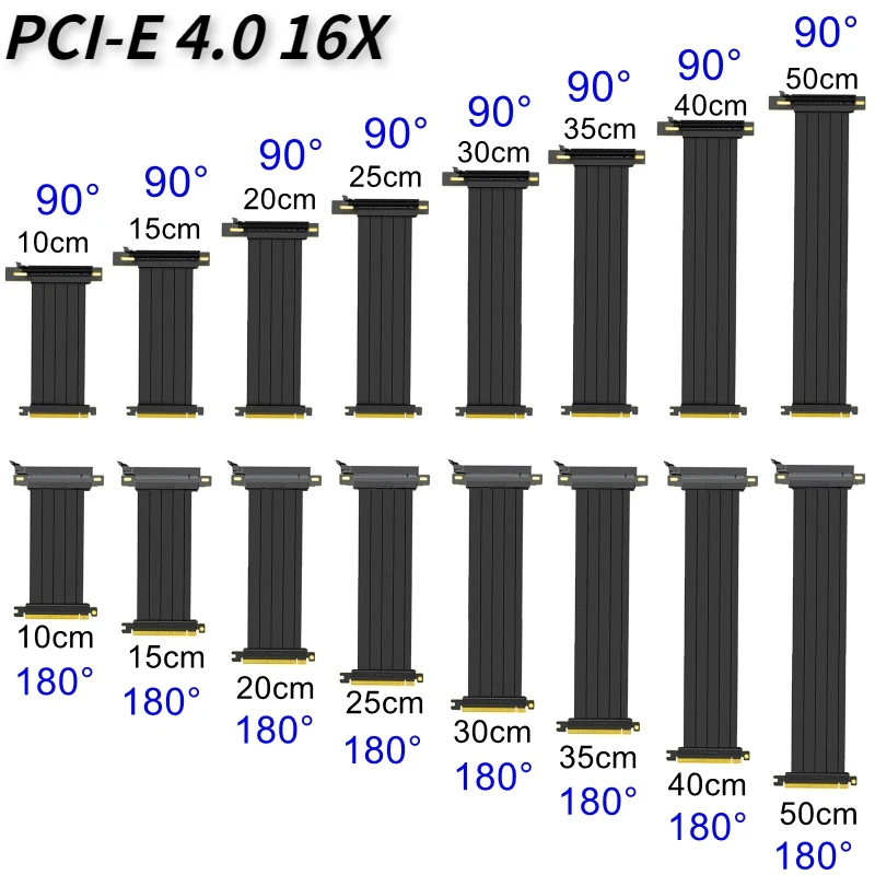 

High Compatible Graphics Video Card PCI-Express 4.0 16x Flexible Riser Cable PCIE Gen4 Universal Shielded Riser Extender ATX GPU