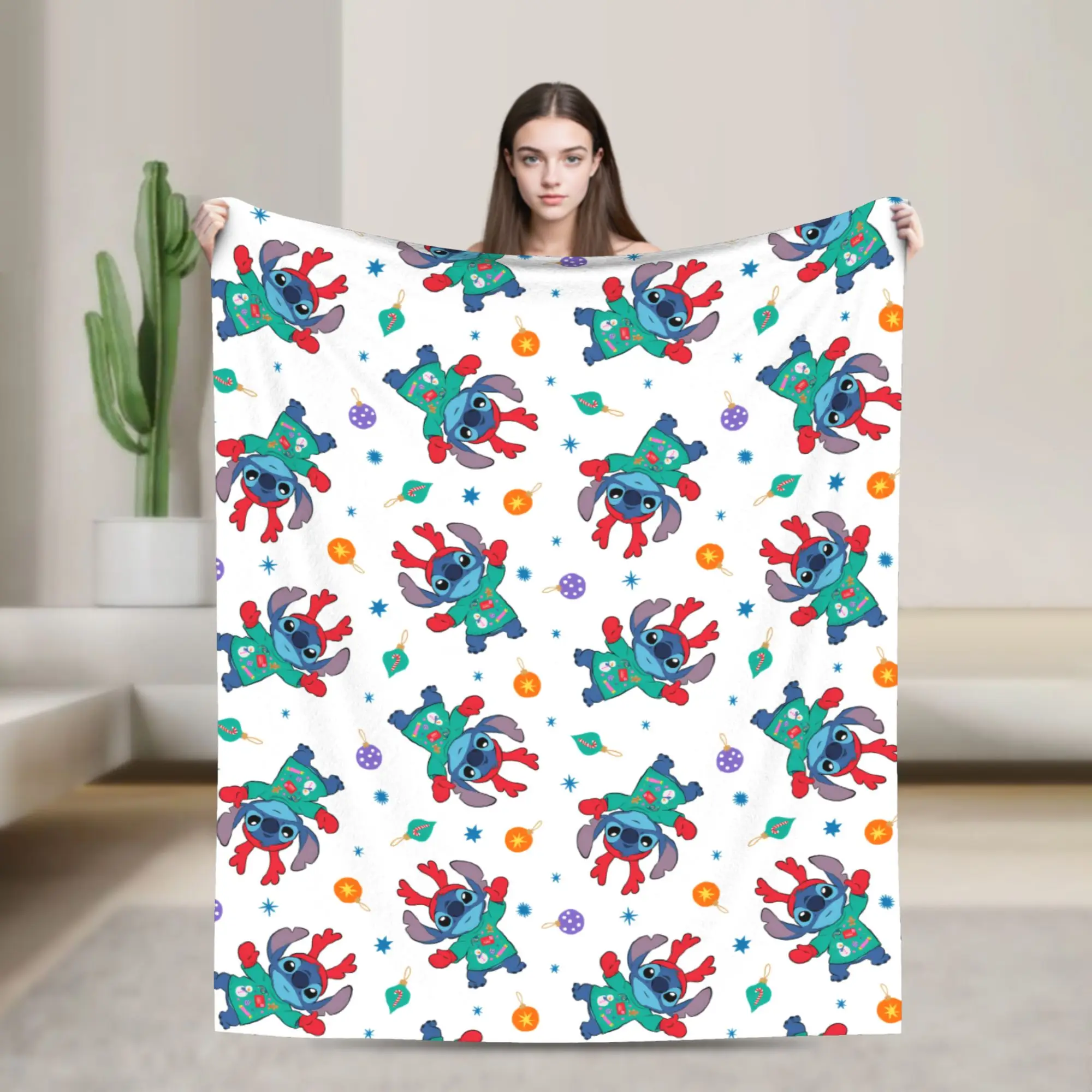 لطيف غرزة عيد الميلاد بطانية السفر مكتب الفانيلا رمي بطانية لغرفة النوم الدافئة جودة مخصصة المفرش هدية عيد ميلاد