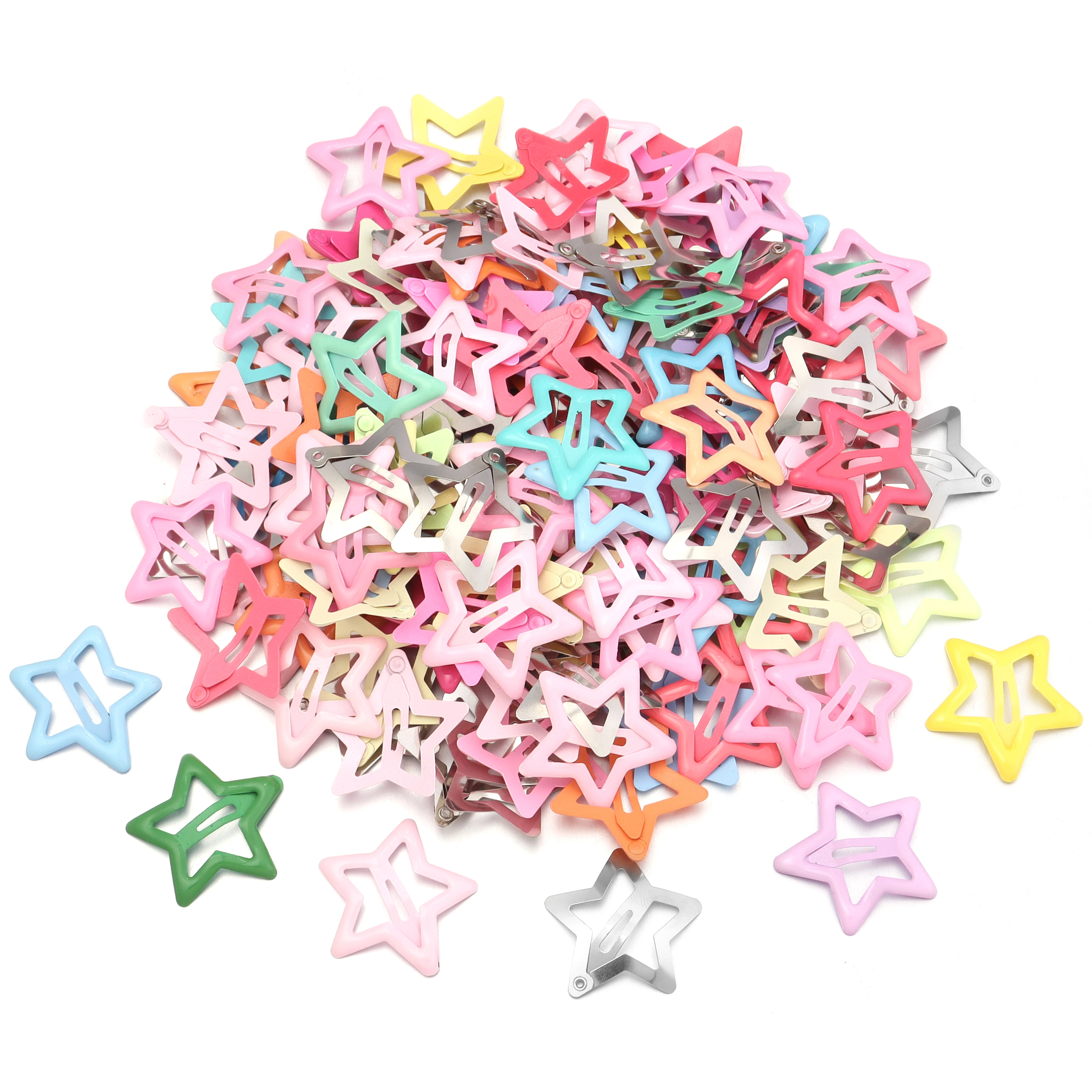 

50-100pcs/lot Colorful Star Y2K BB Hair Clips Women Grils Cute Metal Star Hair Clips Side Barrettes Hair Accessories Headwear