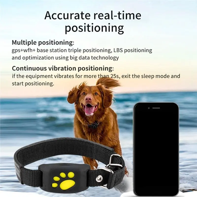 ABRU-Dog Cat GPS Tracking Device 2G Pet GPRS Tracker Collar Anti-Lost Finder Callback Realtime Position Animal Locator Alarms