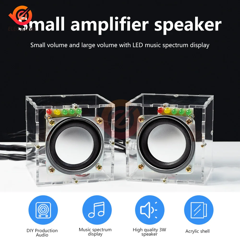 Mini Speaker Diy Kits Small Power Amplifier Sound Production Kit Computer Speaker Diy Production Parts Electronic Kit 3W+3W