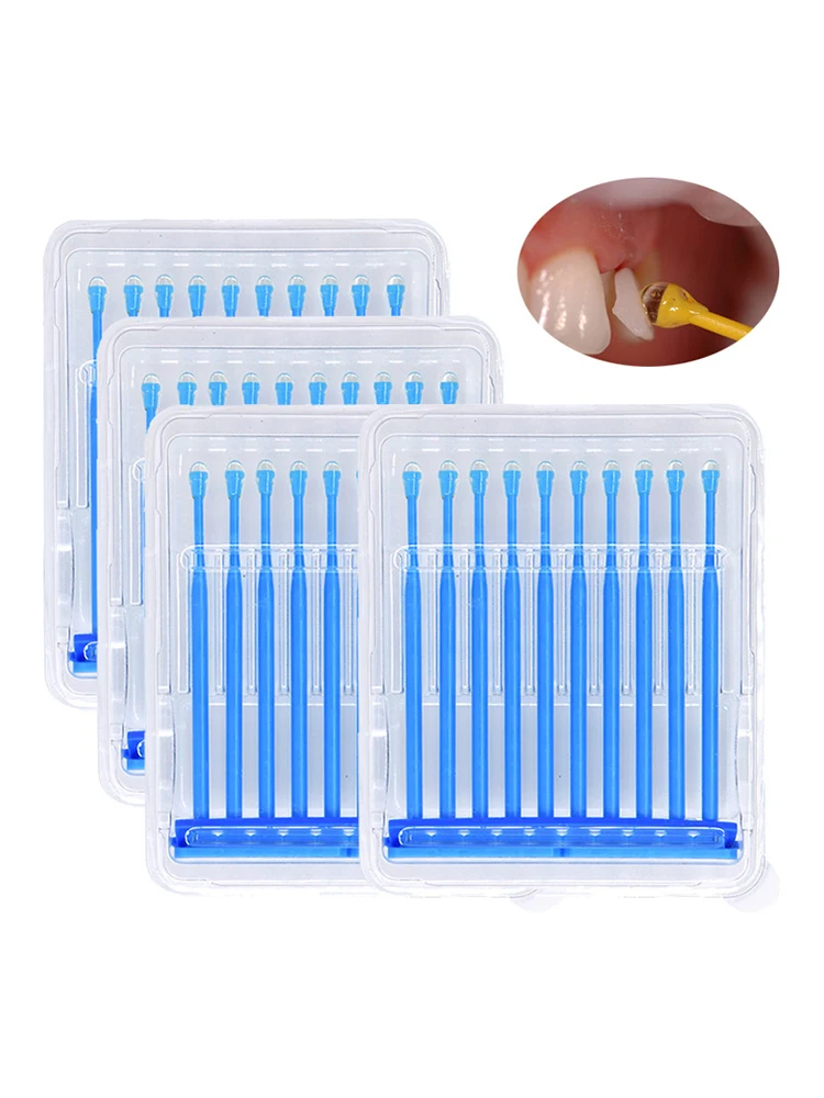 

20pcs/box Dental Applicator Sticks Adhesive Tip for Tooth Crown Porcelain Veneer Disposable Dental Materials Brush Applicator