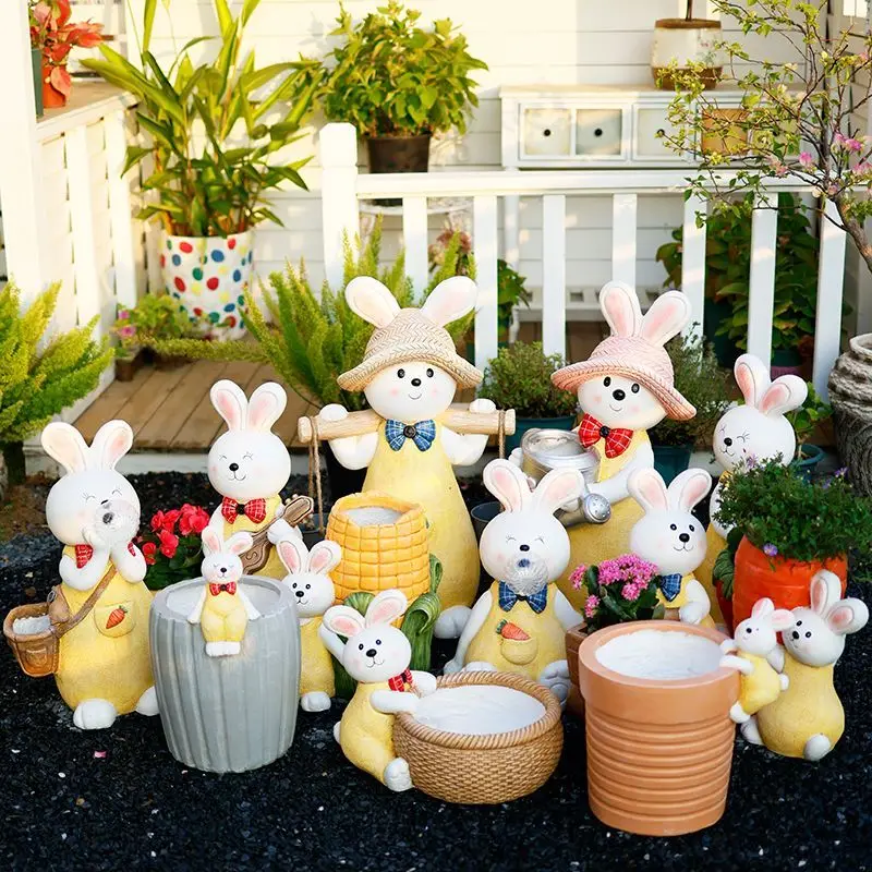 Rabbit flower pot kindergarten courtyard landscaping layout b&b house landscaping