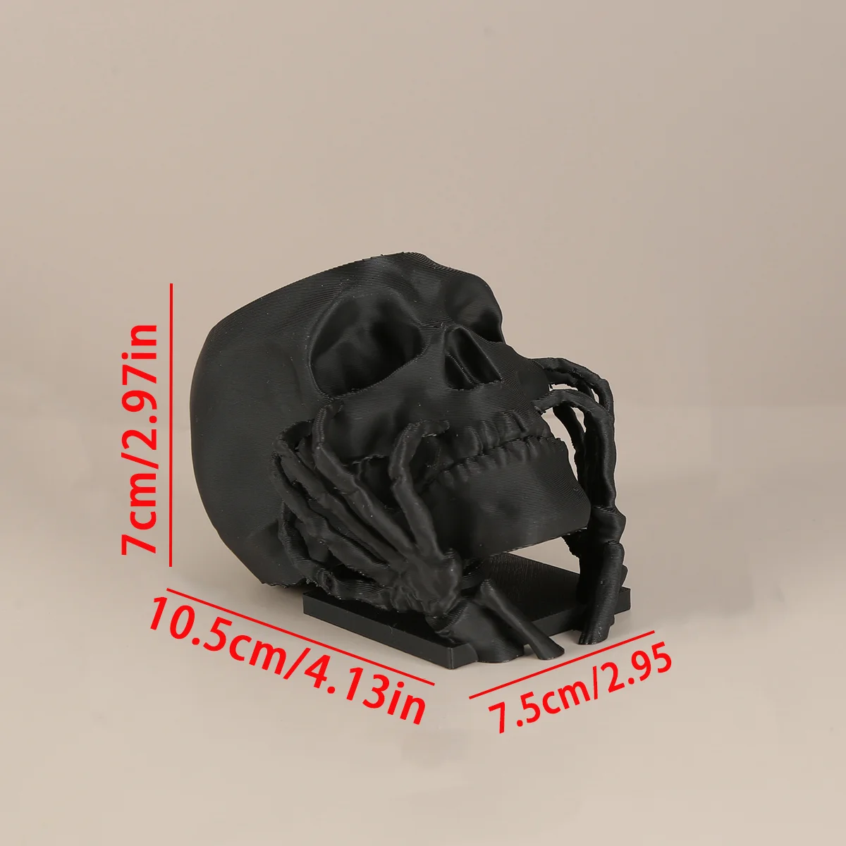 Цельная шкатулка для драгоценностей в темном стиле с черепом и руками на щеках, ручная работа с 3D-печатью, креативные магазины мелких предметов, подходит для