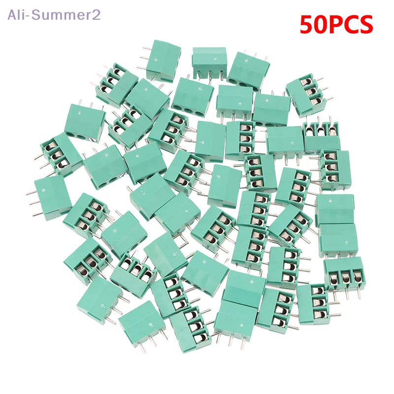 50-piece Set of 3.5mm KF350-2P 3p Plug-in PCB Screw Terminal Blocks, 2 3 Pin, 300v 10A, Spliceable, Ideal for 24-18 AWG Cable