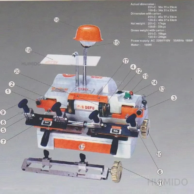 220v/50hz Multi Fuctional Chucking 100-E1 Key Duplicating Machine Key Cutting Machine Locksmith Tools 1pc Convenient