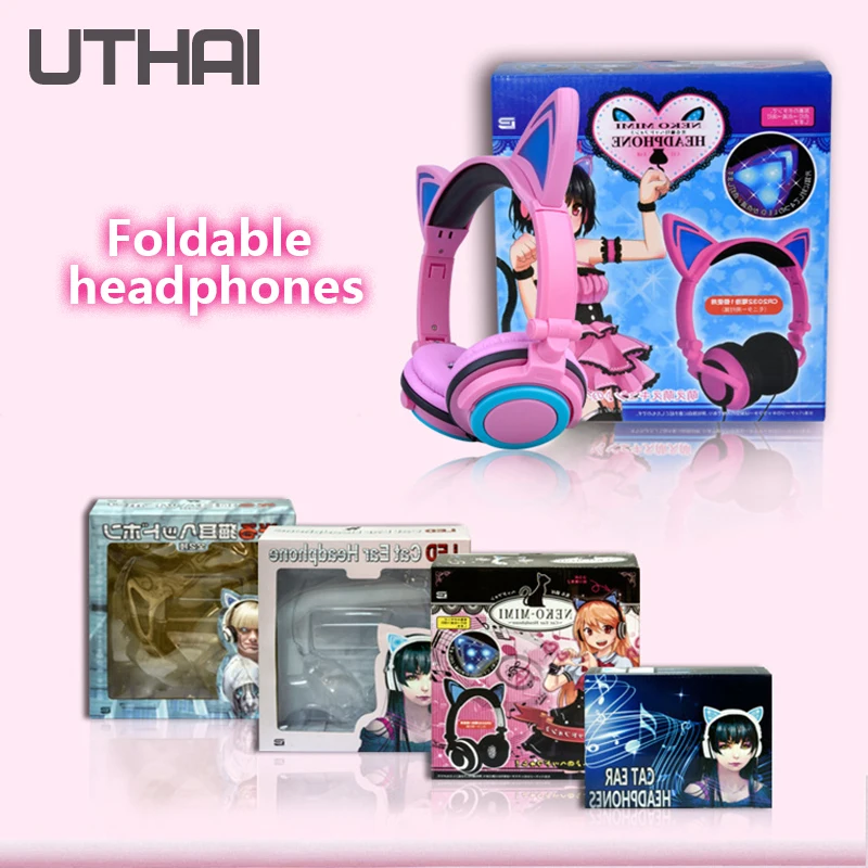 UTHAI D40 TWS Portable Wired Headphones, Stereo Folding Headphones for ANDROID / los / WINDOWS Audio and Music Headphones