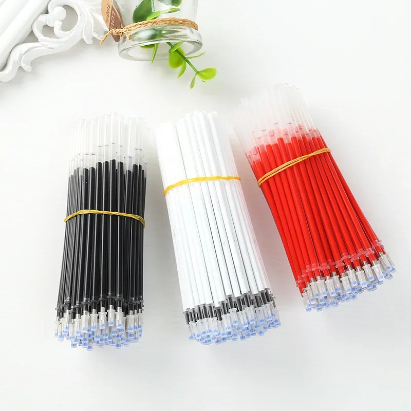 

200PCS Korea Stationery Carbon Gel Pen Refill Full Needle Pipe Warhead 0.5mm Water Refill School Supplies