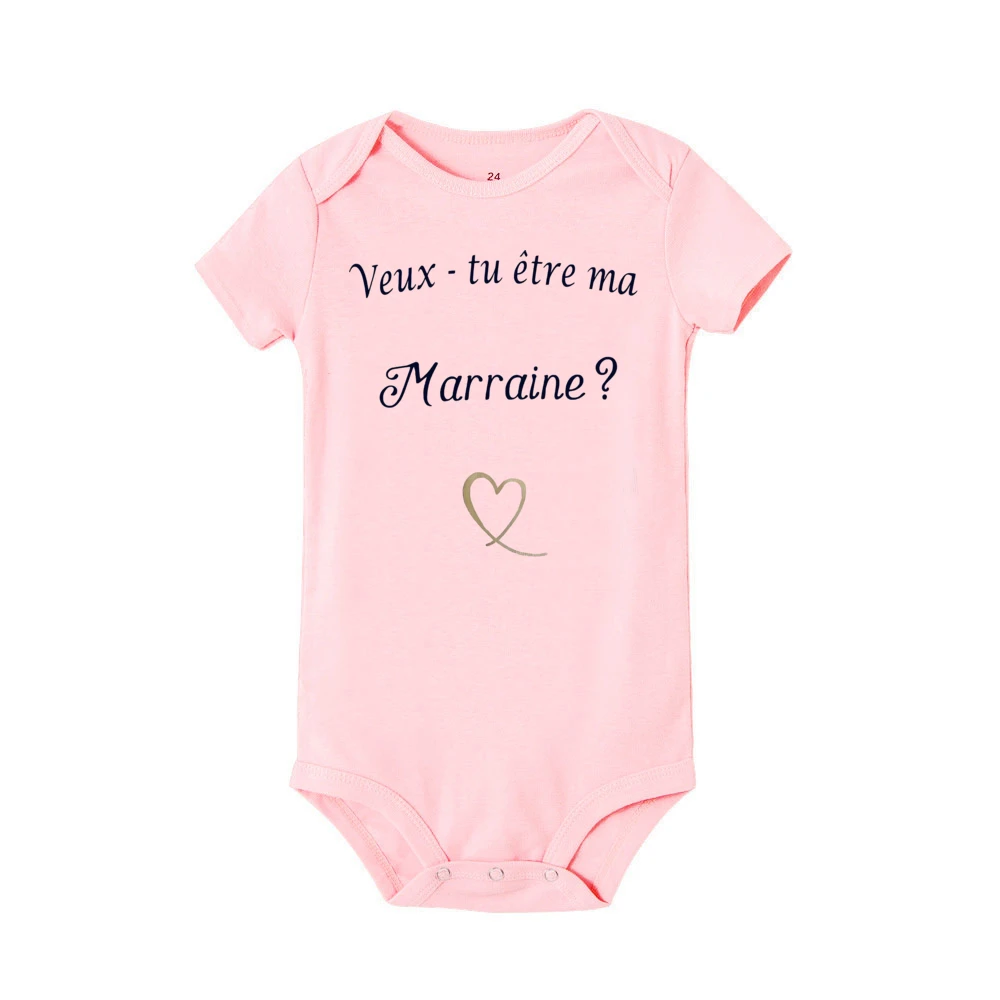 Do You Want To Be My Godmother/godfather Print Baby Romper Casual Short Sleeve Infant Bodysuit Pregnancy Announcement Clothes