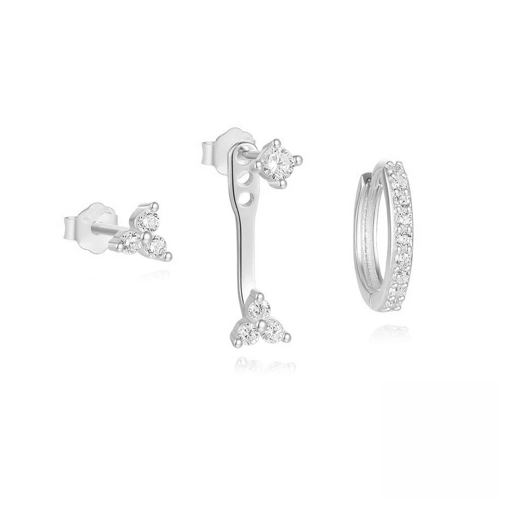 3 PCS Classic CZ Cartilage Piercing Mix Stud Earrings Set for Women Girls Elegant Cubic Zircons Tiny Ear Huggie Party Birth Gift