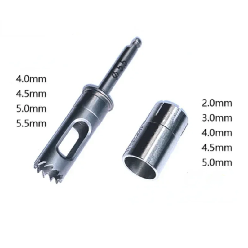 Dental Implant Bone Extraction Ring Drill with Stop Ring Depth Controllable Hollow Bone Extraction Drill Circular Drilling Tool