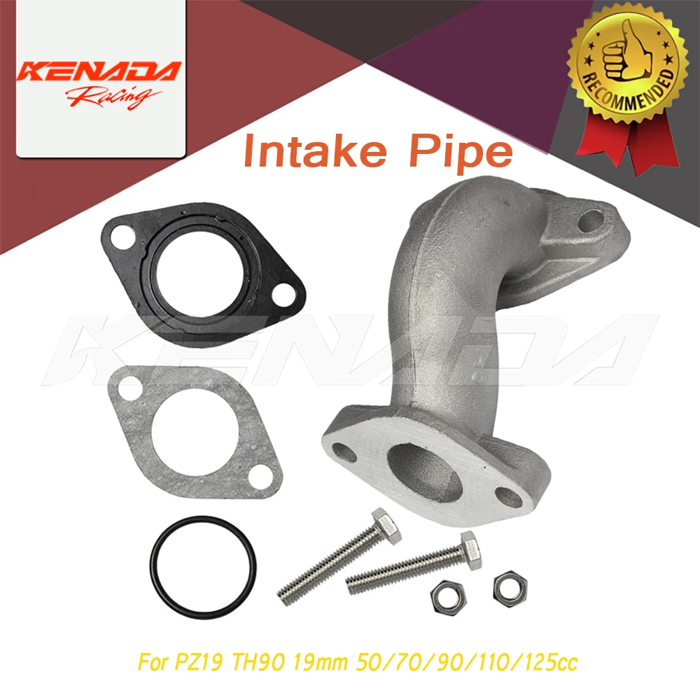 For PZ19 TH90 19mm 50/70/90/110/125cc Intake Pipe Manifold with Gasket Screw Kit Pit Dirt Bike ATV Quad Dirt Bike ATV Buggy