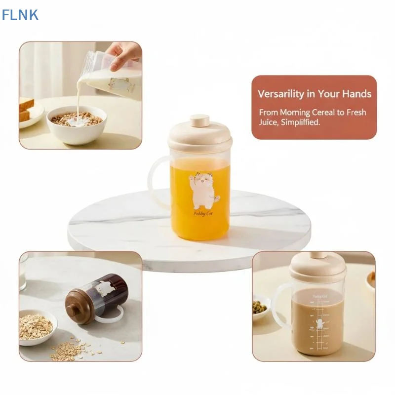 【FC】Food Grade High Temperature Resistant Breakfast Cup with Handle Microwave Safe Measuring Cup for Home Use Grains And Cereals