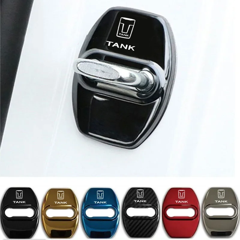4PCS Stainless Steel Car Styling Door Lock Buckle Cover Case for Great Wall GWM Tank 300 City 300 Border 400 500 PHEV 700 800