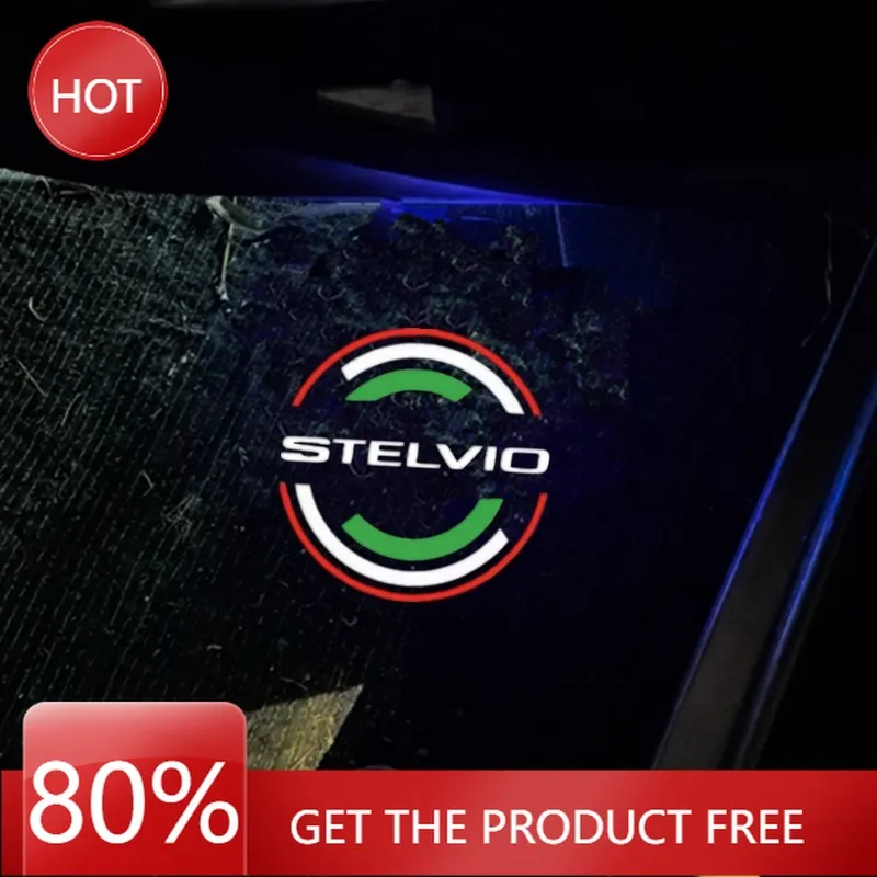Hub Caps 2Pcs 3D LED Car Door Logo Lights Projector Laser Ghost Shadow Lamp Accessories For Alfa Romeo Stelvio 2017 - 2025 2022