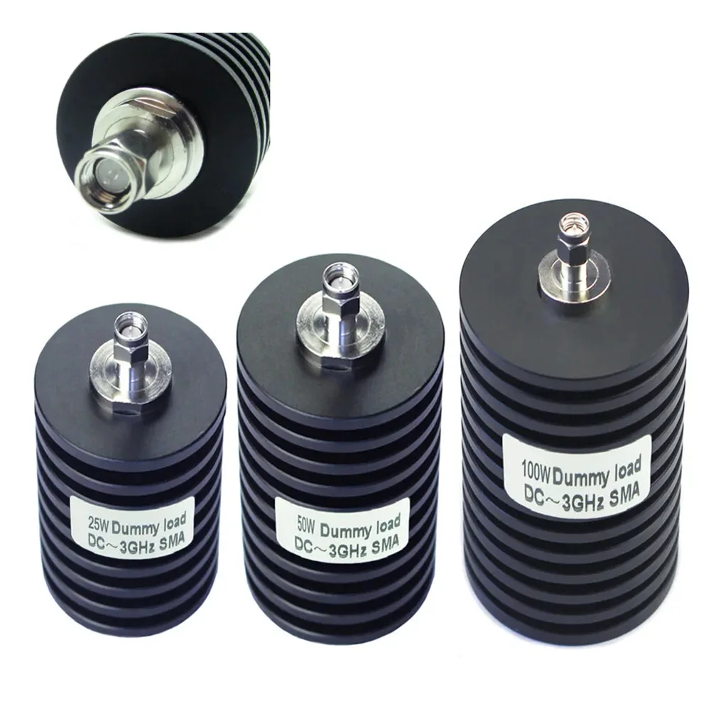 RF Coaxial Dummy Load Resistor  For SMA Male  Connector 5-100W 50Ω DC-3GHz Round Tool Accessories High-quality