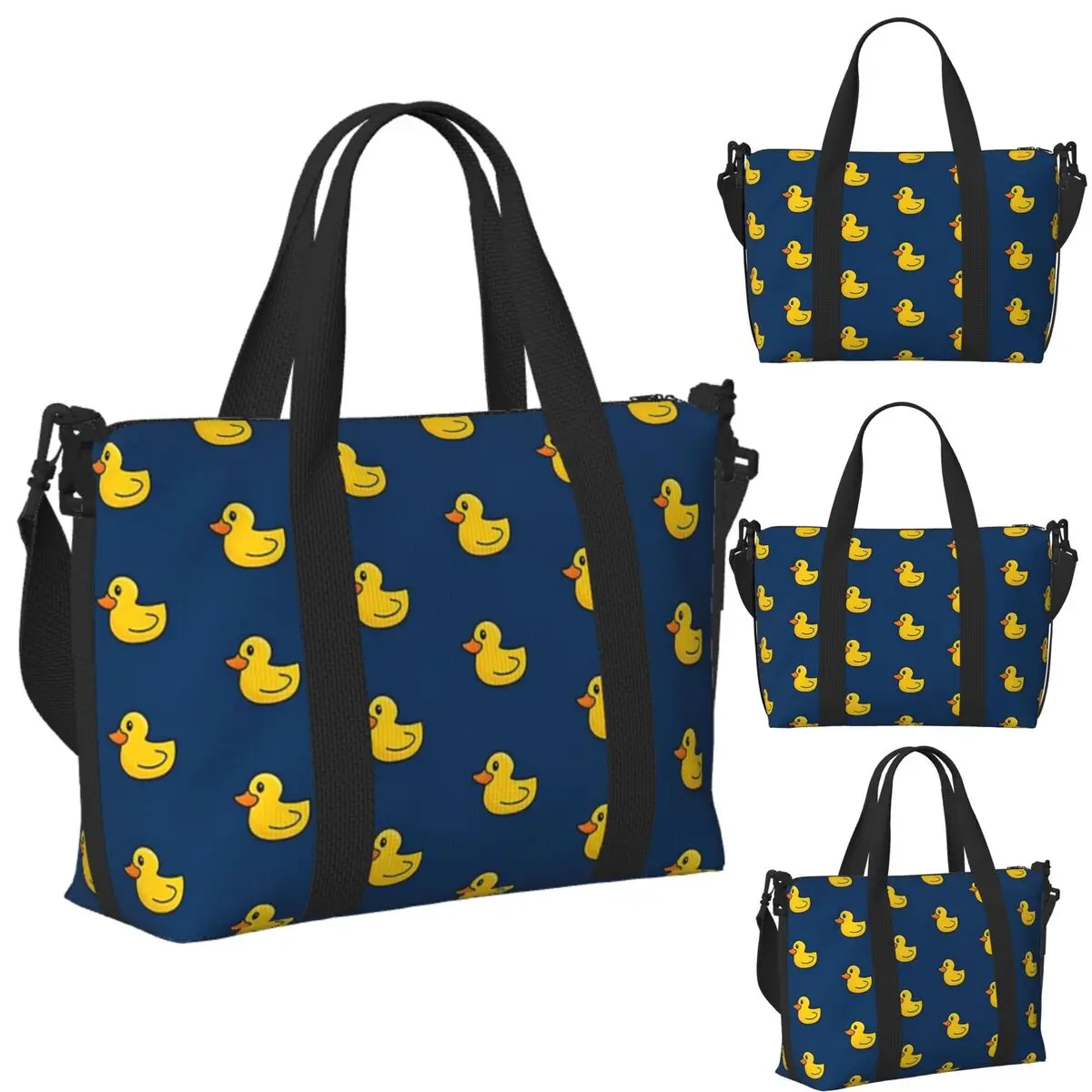 

Custom Rubber Duck Beach Travel Bag Large Capacity Tote Bags for Gym Sport Women Shopping Duffle Shoulder Bag