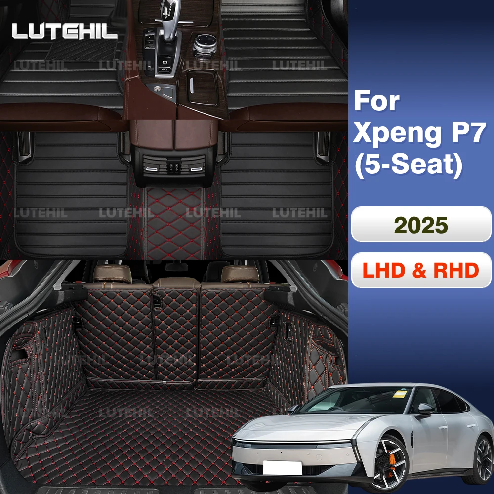 Car Floor Mats For Xpeng P7 (5-Seat) 2025 Trunk mat Cargo Liner Protection Carpet Custom Floor Liners Accessories