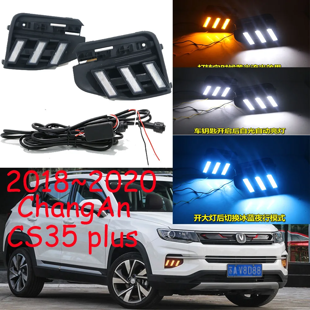 

car bumper headlight for ChangAn CS35 Plus daytime light 2018~2020y DRL car accessories LED headlamp for ChangAn CS35 fog light