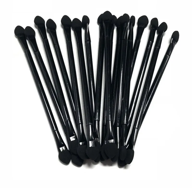 10 ชิ้น 12 เซนติเมตร Double - Head ฟองน้ําอายแชโดว์แปรงอายไลเนอร์สีดํา Applicator เครื่องมือแต่งหน้าความงาม Foundation แปรงชุดเครื่องมือ