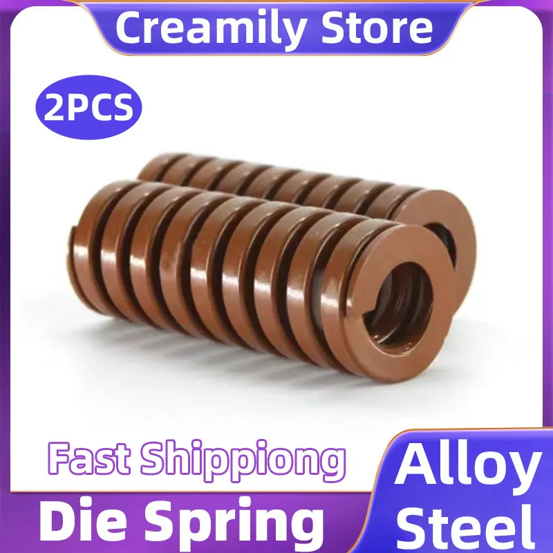 

Creamily 2PCS Heavy Load Spiral Stamping Compression Spring Mould Die Spring Outer Diameter 30mm Length 20-100mm