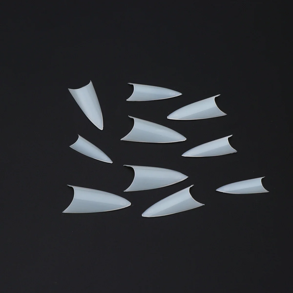 500 個尖ったフェイクネイルチップクリアフルカバー人工爪アクリルジェルアプリケーション用耐久性のある非毒性透明偽