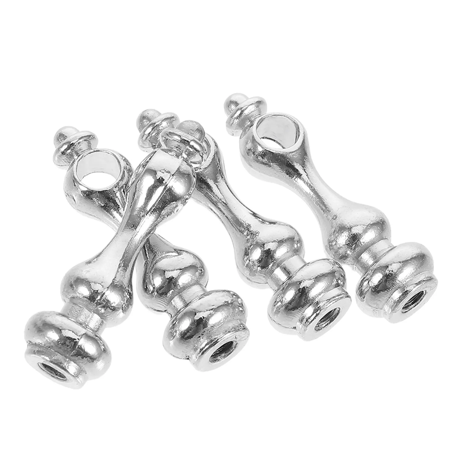 4Sets Fence Hardware Zinc Alloy Metal Spindles Furniture Connectors Post Caps for Wine Cabinets Dining Carts Glass Railing