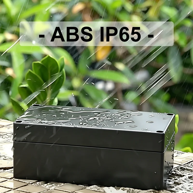 

Waterproof Junction Box ABS Plastic Triple Waterproof Box Indoor/Outdoor Black Terminal Box for Security Monitoring Power IP65