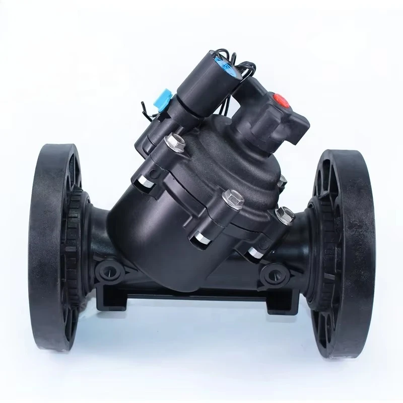 201BM 2" Plastic Solenoid Valve Electric Remote Control Irrigation 2 Inch Agriculture Landscaping Female BSP Flange DN250 AC DC