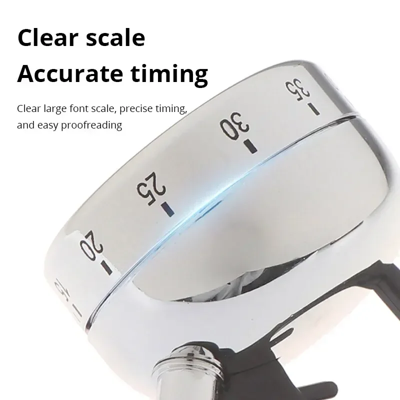 1pc White Kitchen Timer Alarm Mechanical Kettle Shaped Timer Clock Counting 60 Minutes Cuisine Kettle Styling Clockwork Timer