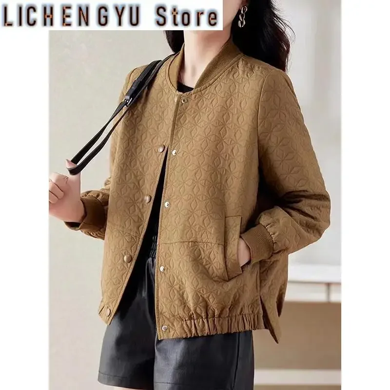 Chaqueta corta de béisbol para mujer, cárdigan informal de Color liso, Color blanco, primavera y otoño, estilo coreano, novedad