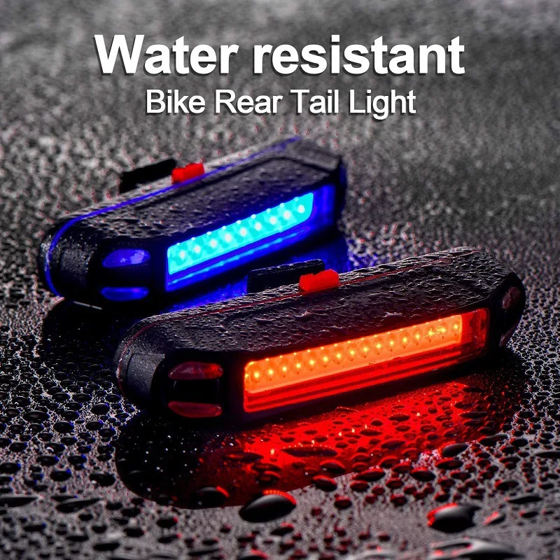 Luz trasera LED para bicicleta, lámpara de advertencia de seguridad, recargable vía USB, resistente al agua, accesorios intermitentes para ciclismo