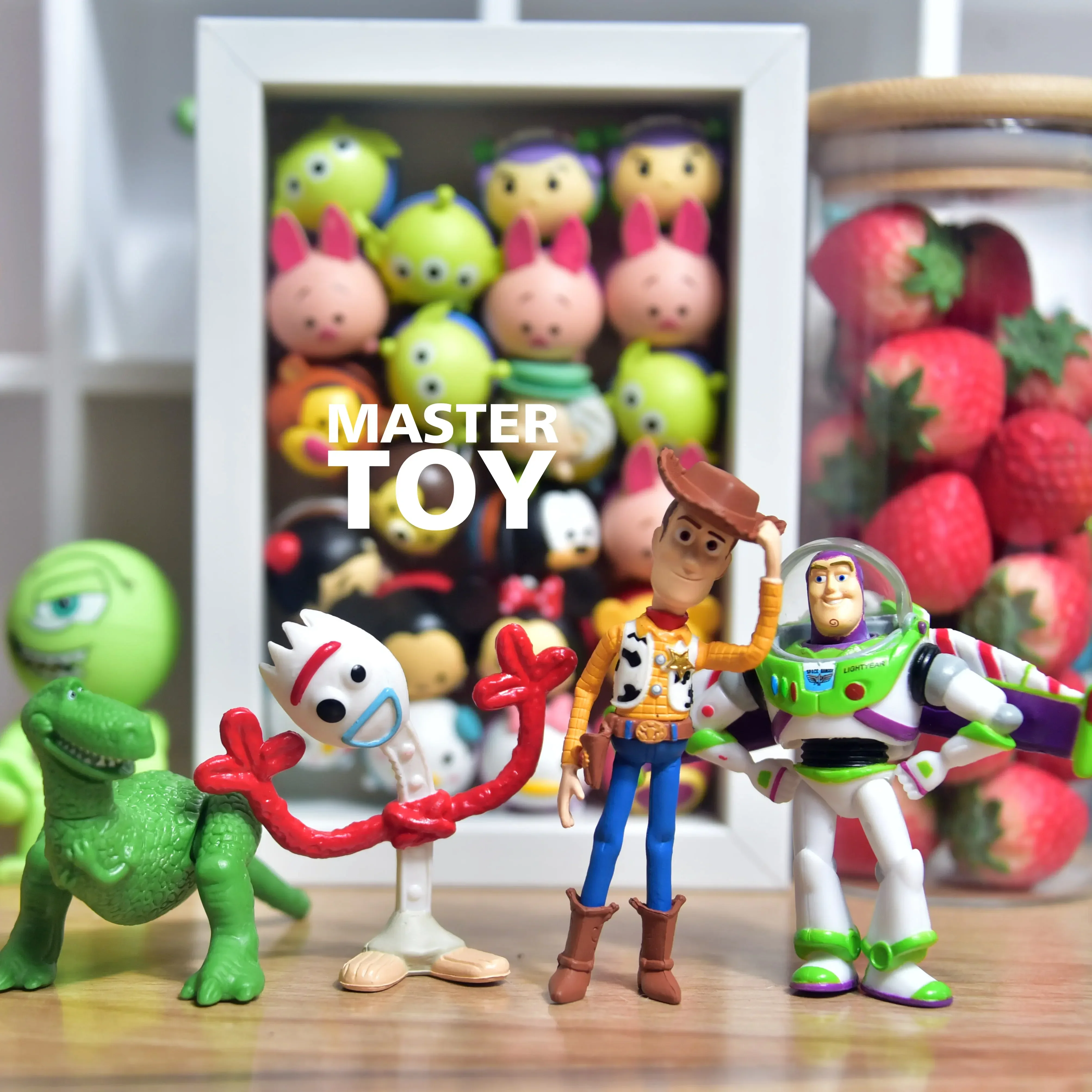 5-9cm 4 pz/lotto Disney Toy Story Buzz Lightyear Woody Rex figure PVC statue collection modello decorazione della casa bambino giocattolo regalo per bambini