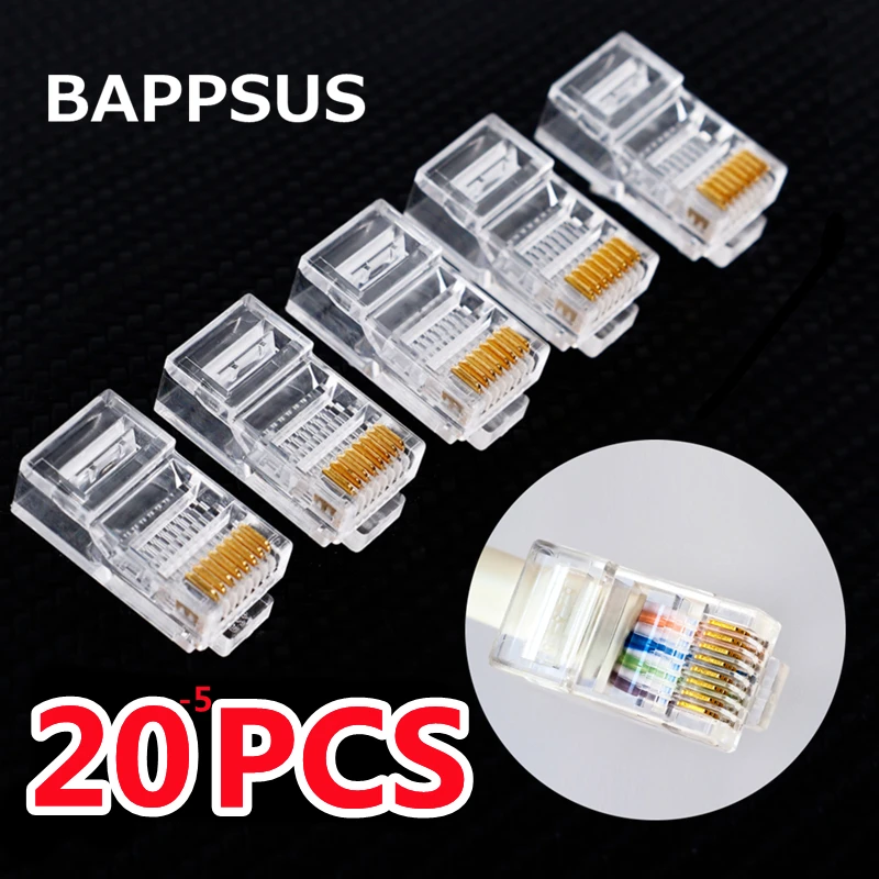 Cat5 8P8C RJ45 Modular Socket for CAT5 LAN Network High Quality Ethernet Cable Plugs Modular Adapter Connectors RJ-45 UTP Plug