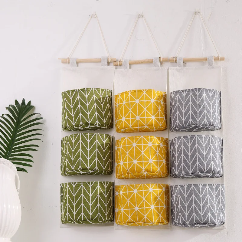 Wall Hanging Basket Organizer Linen Storage Basket For Toys Cosmetic Closet Storage Organizers Laundry Basket Desk Organizer