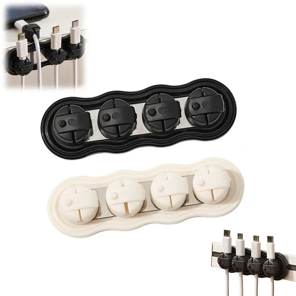 No Drilling Magnetic Magnetic Cable Organizer Self Adhesive ABS Charging Cable Holder Desktop Wire Clip