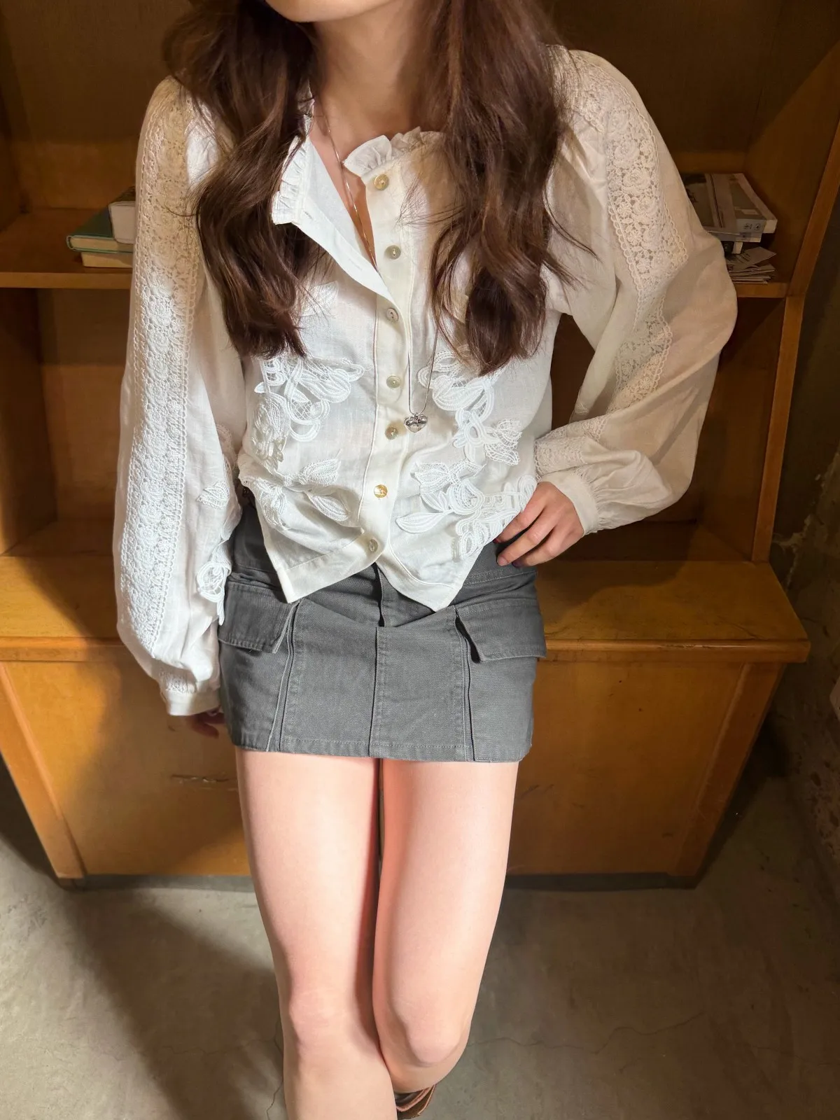 

Льняная рубашка Acrab Heavyweight с длинным рукавом, в нежном стиле, с шелковой вышивкой, женская, свободного кроя, во французском стиле, дышащая, приятная к коже