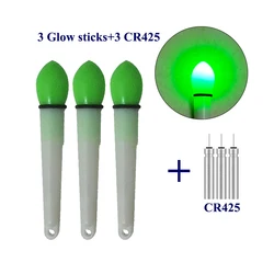 3PCS Electric Fishing Light Glow Stick+3 CR425 Luminous Glow Stick Sea Ocean Light Stick Electric Rod Light Stick Fishing Tackle