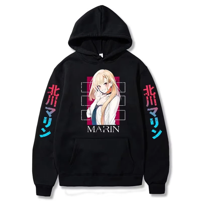 Hot Sale My Dress-Up Darling Anime Marin Kitagawa Cute Printed Hooded Y2K Men Women Harajuku Vintage Gothic Hip Hop Sweatshirt