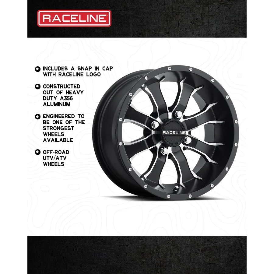 عجلات A77 MAMBA UTV ATV ذات لمسة نهائية سوداء تشكيله 14x7 4x110 47 ملم إزاحة لأداء الطرق الوعرة وتضاريس شديدة التحمل Appl #3