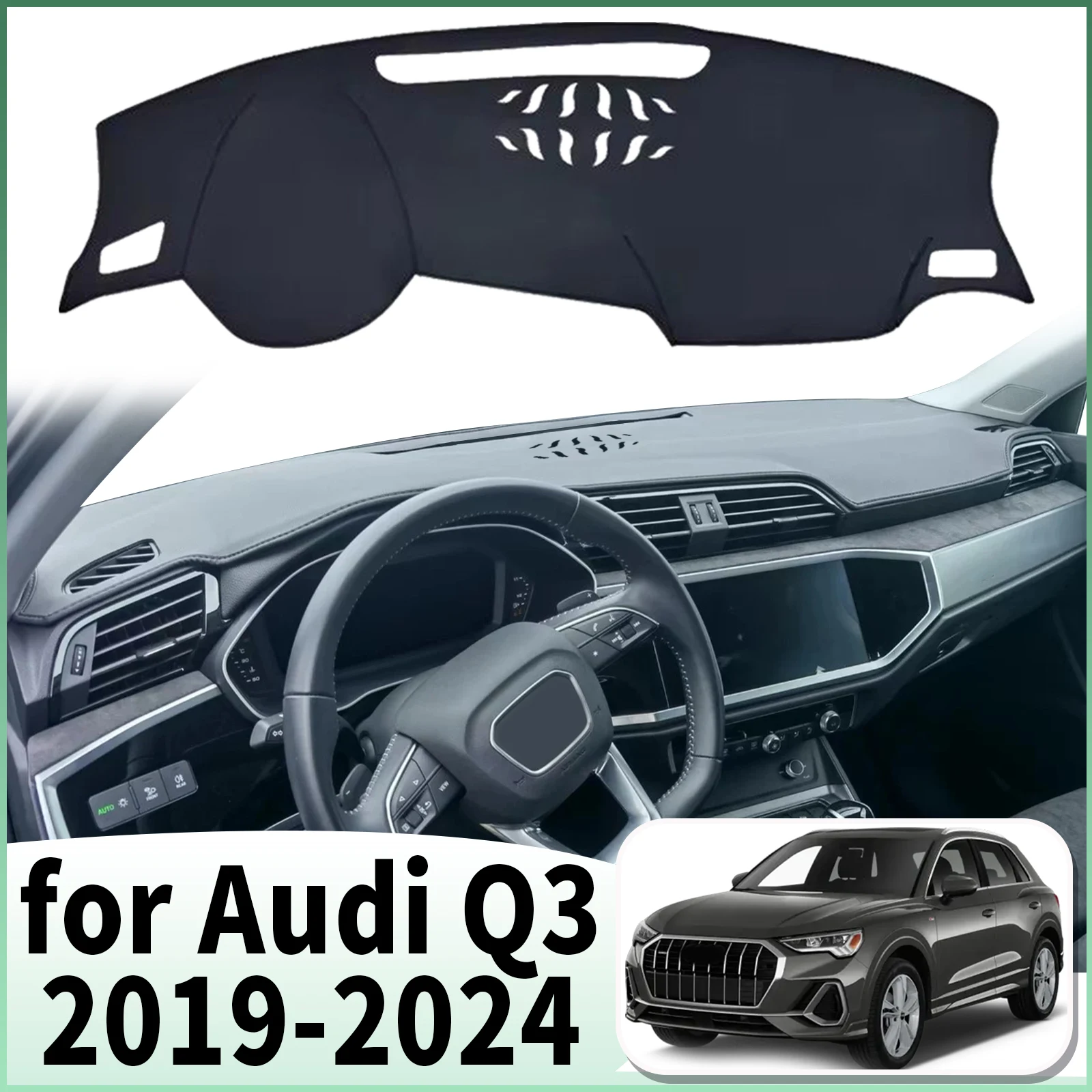 

fit for Audi Q3 2024 2023 2022 2021 2020 2019 Dashmat Car Accessories Dashboard Cover Pad DashMat Sunshade Protective Carpet